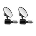 1 Pair 7/8" Motorcycle Rearview Mirror Round Handlebar Bar End Rear View Mirrors Bike Motorbike Side Mirror Accessories