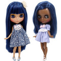 ICY DBS Blyth doll No.BL6221 Blue hair JOINT body Super Black and Tan skin 1/6 BJD Neo 30cm