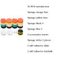 22Pcs/set 3 Inch Round Car Waxing Sponge Polishing Pads Sponge Buffer Pads Set Kit Car Wash Cleaning Sponge Cloths For Polishing