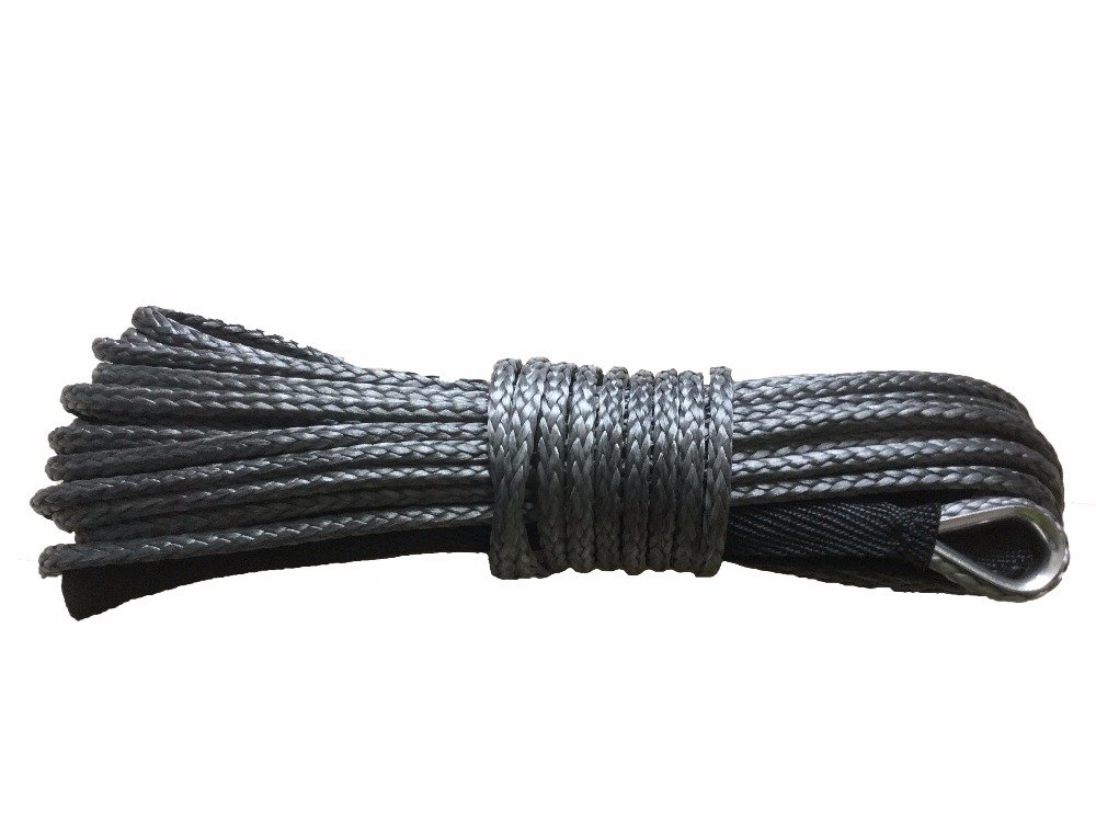 Hot Sale 4mm x 30m Black Synthetic Winch Line UHMWPE Fiber Rope Towing Cable Car Accessories For 4X4/ATV/UTV/4WD/OFF-ROAD