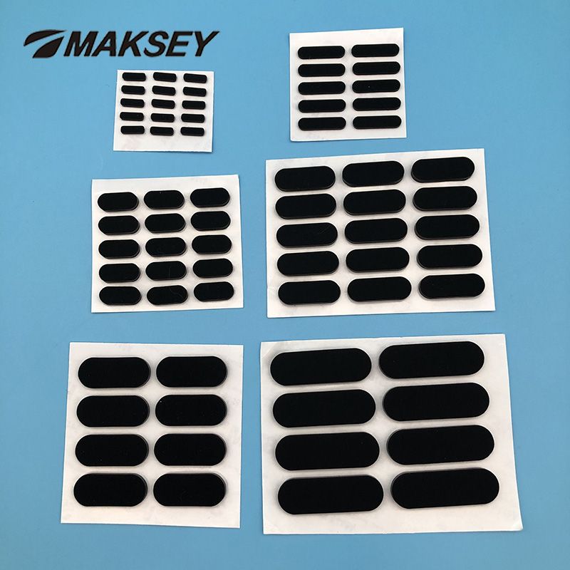MAKSEY High Temp Silicone rubber Pad Shockproof Soft Sheet Anti Slip Protective Feet 3M Sticky Width 7MM Hardware Rubber Parts