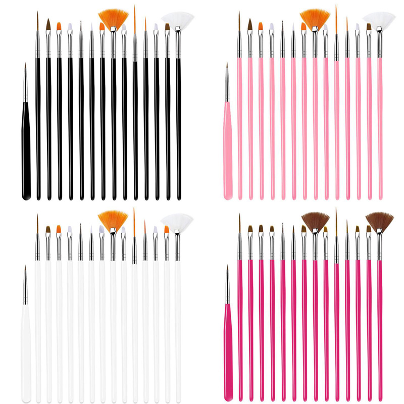 15Pcs / lot Nail Phototherapy Brushes Collection Beauty Nail Brush