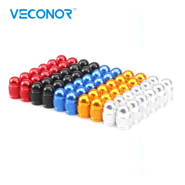 60Pcs Multicolors Aluminum Material Bullet-shaped Tyre Valve Caps for Car Motorcycle Bicycle