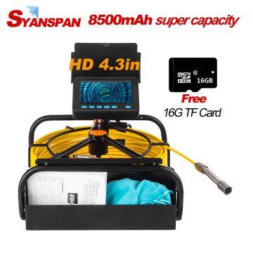 Portable 8500mAh Capacity Standable 16GB TF Card DVR IP68 SYANSPAN Industrial Drain Sewer Pipe Inspection Video Camera Endoscope