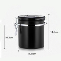 1.2L Stainless Steel Exhaust Valve Pot Jar Food Home Sugar Vacuum Sealed Can Tea Canister Storage Coffee Bean Kitchen Container