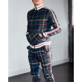 men's tracksuit spring autumn fashion Plaid tracksuit casual two piece set men's sports suit men's clothing men sets