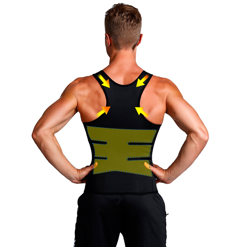 Men Compression Shirt Weight Loss Workout Undershirts Slimming Vest Body Shaper Waist Trainer Tank Tops Shapewear Sauna Suit