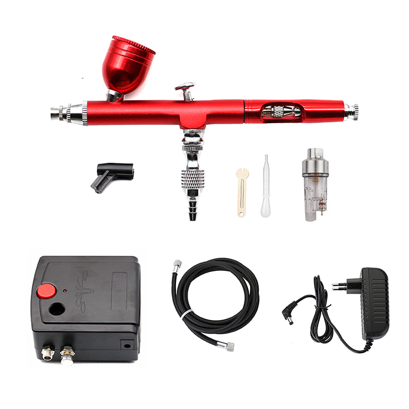 Mini Dual Action Airbrush Kit With Compressor Air Brush Spray Gun Pen For Paint Nails Modeller Cake Decorating
