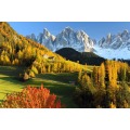 Home decoration Forest Val Gardena Mountains Dolomites Autumn Italy Meadow Alps Silk Fabric Poster Print MC863