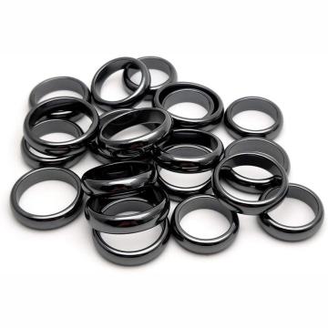 100PCS Hematite Magnetic Band Rings Vintage Crystal Finger Smooth Round Donut Ring for Women Men 6MM Width