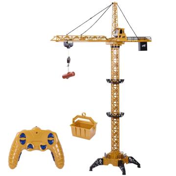 RC Tower Crane 6CH 128CM 680°Rotation Lift Model 2.4G Remote Control Construction Crane Toy With Light & Sound For Kids Gift