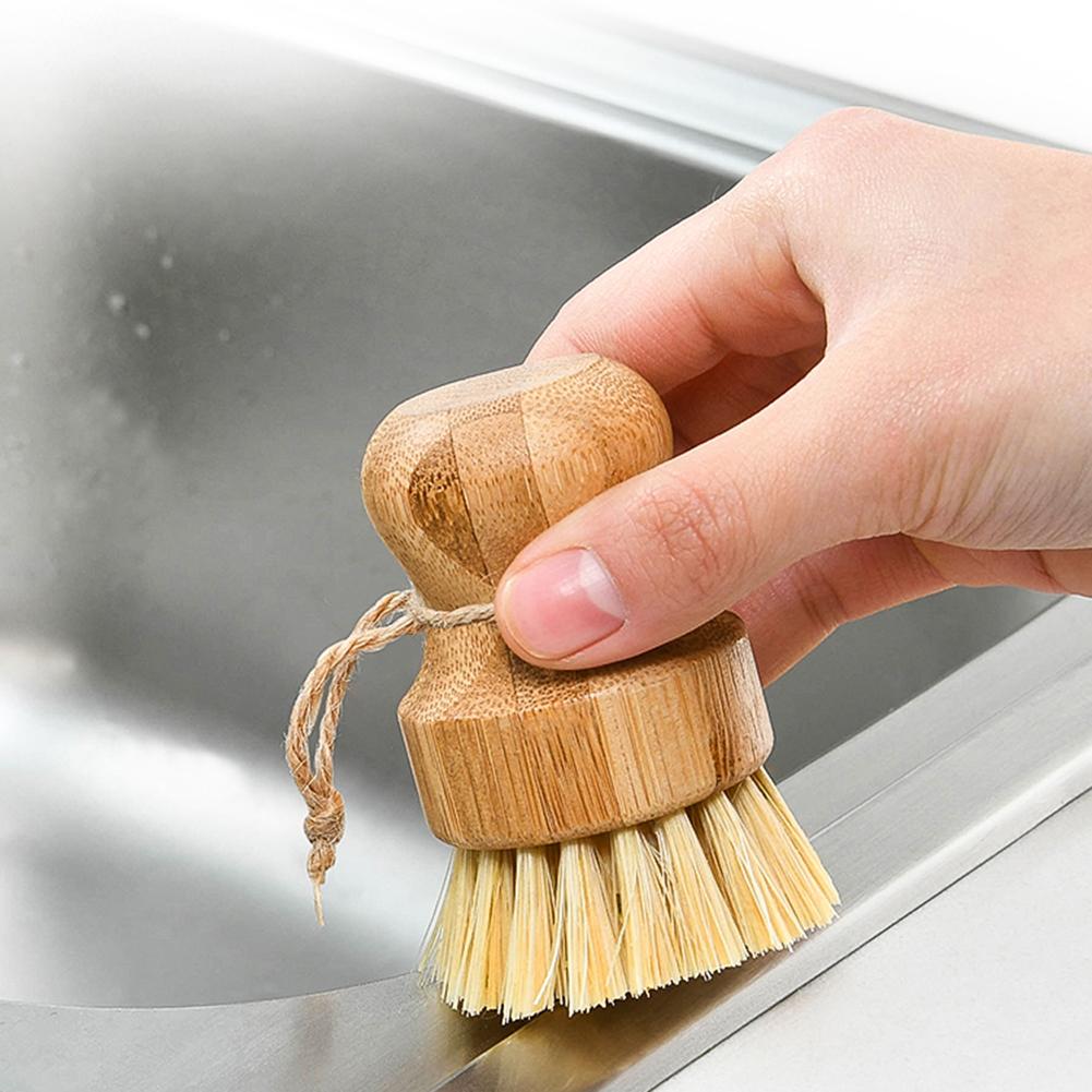 Bamboo Pot Brush Kitchen Pan Dish Bowl Washing Cleaning Brush Household Cleaning Tools Dish Brush Kitchen Supplies