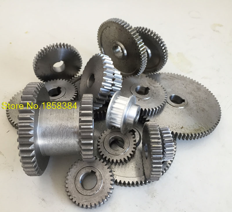 17pcs/set mini lathe gears , Metal Cutting Machine gears , lathe gears Accessories for 0618 Lathe Fozhu Machine