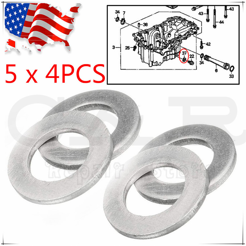 20PCS OEM 94109-14000 Oil Crush Washers / Drain Plug Gasket for Honda Acura Civic Accord Repair Kit 9410914000 94109 14000