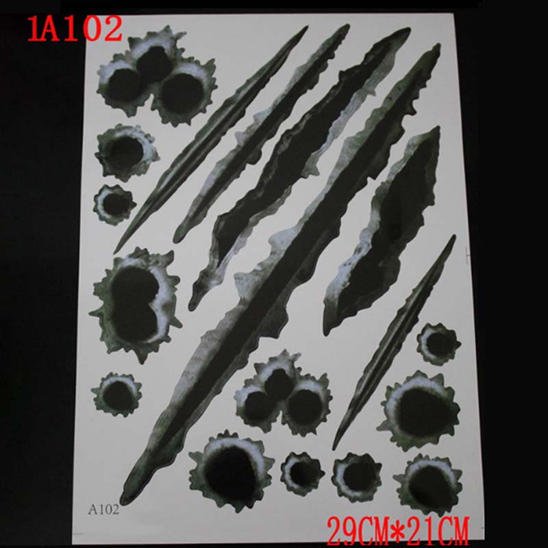 Hot 1Pcs 3D Bullet Scratch Realistic Bullet Hole Waterproof Stickers Hole Funny Decal Car-covers Motorcycle Car Stickers
