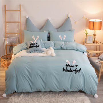 New Fashion Simple Style home bedding sets bed linen duvet cover flat sheet Bedding Set Cute Full King Single Queen,bed set