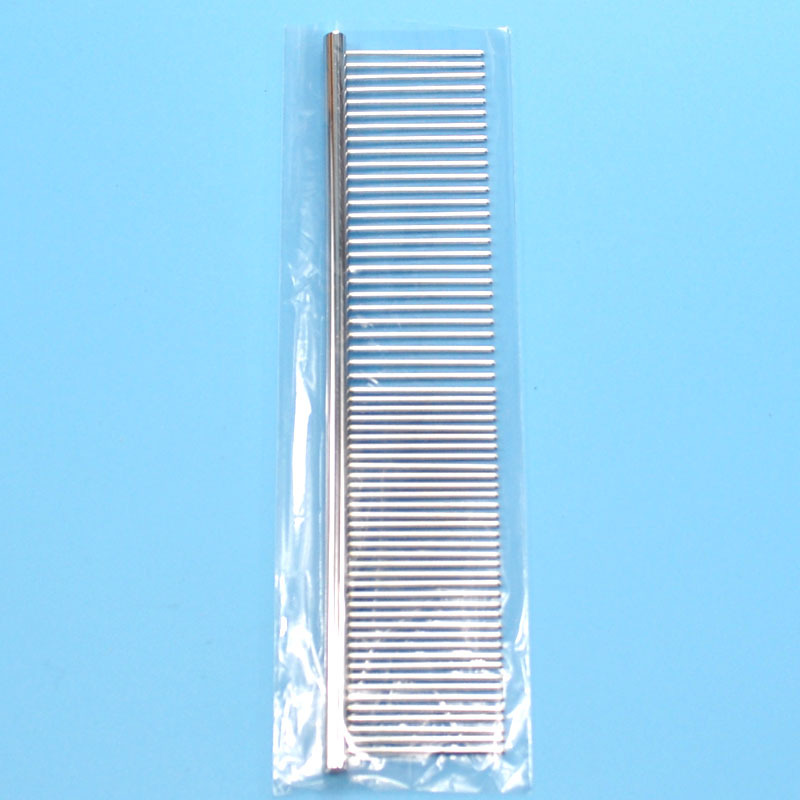 1 Pcs Stainless Steel Dog Comb Silver Long Thick Pets Dog Cat Grooming Combs For Shaggy Dogs Barber