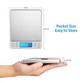 AMIR Digital Kitchen Scale 3kg/0.1g Mini Pocket Cooking Food Scales Stainless Steel Jewelry Scale with Back-Lit LCD Display