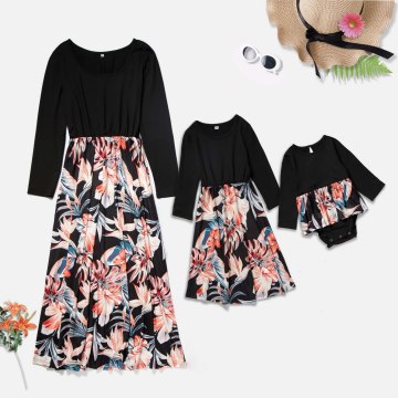 2021 Mother Daughter Print Dress Family Look Baby Girls Mom Dress Family Matching Outfits Mommy and me Clothes