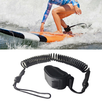 10ft Longboard Surfboard Leash Surf Leg Rope Stand Up Paddle Board SUPs Ankle Strap Coiled TPU Safety Cord Surfing Accessory