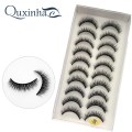 QUXINHAO 10 Pair Makeup Mink Eyelashes 100% Cruelty free Handmade 3D Mink Lashes Full Strip Lashes Soft False Eyelashes