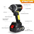 Upgraded 630NM 388VF 19800mAh Rechargeable Brushless Cordless Electric Impact Wrench 3 in 1 with 2 Li-ion Battery Power Tools