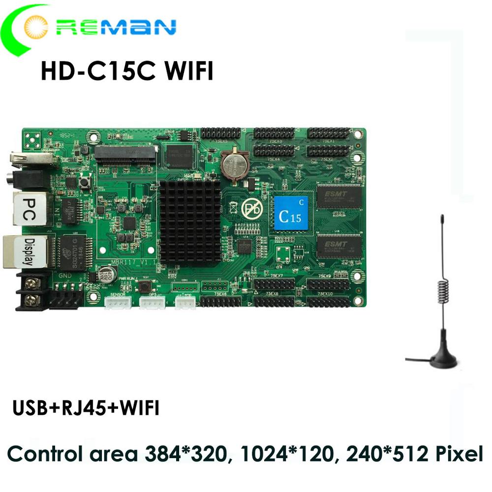 HD C15C wifi type 384x320 led sign led panel control card , p2 p2.5 p3 p4 p5 p6 p8 p10 rgb led matrix controller low price