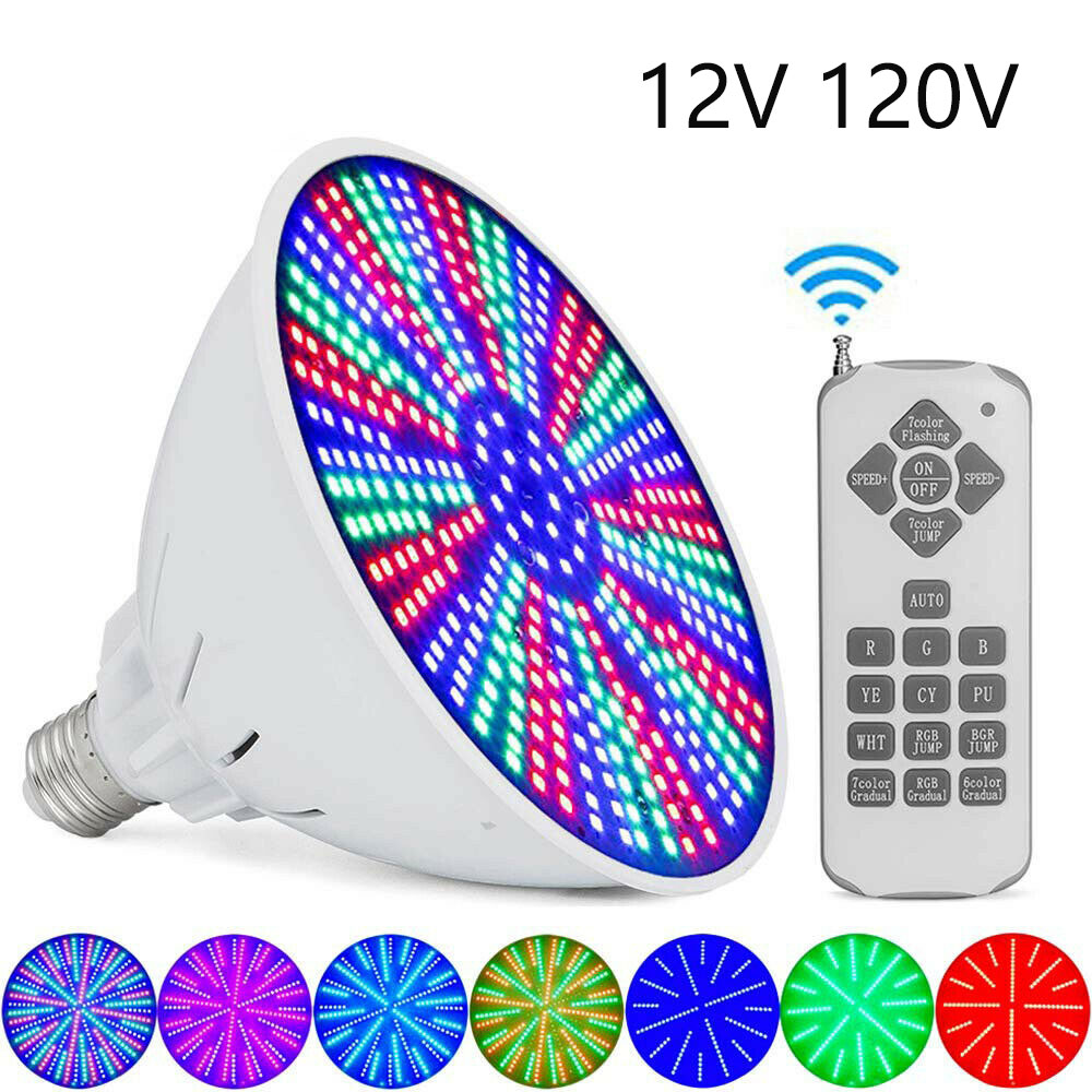 Universal Color Changing LED Swimming Pool Light Remote Control IP68 Underwater Spotlight E27 Bulb for Pentair Hayward Fixture