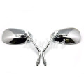 New 1 Pair Chrome Big Custom Rearview Side Mirrors For Cruiser Chopper Motorcycle 10mm Bolt