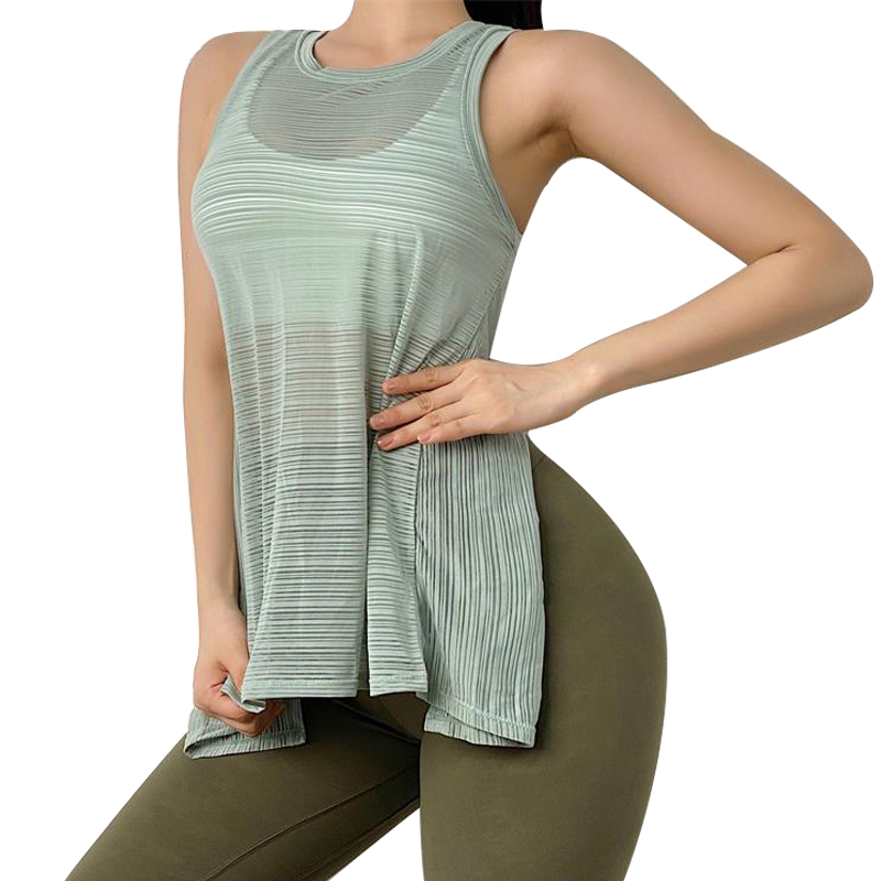 Women Backless Yoga Shirts Running Fitness T-shirts Sleeveless Vest Quick Dry Loose Sport Tee Tops Female Gym Workout Blouse