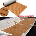 900x2400x5mm Self-Adhesive Foam Teak Decking EVA Foam Marine Flooring Faux Boat Decking Sheet Accessories Marine Brown Black