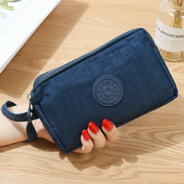 Canvas Modis Women Small Wallet Brief 3 Zippers Clutch Coin Phone Card Holder Bag Short Purse Wallet Ladies Handbag Mini Wallet