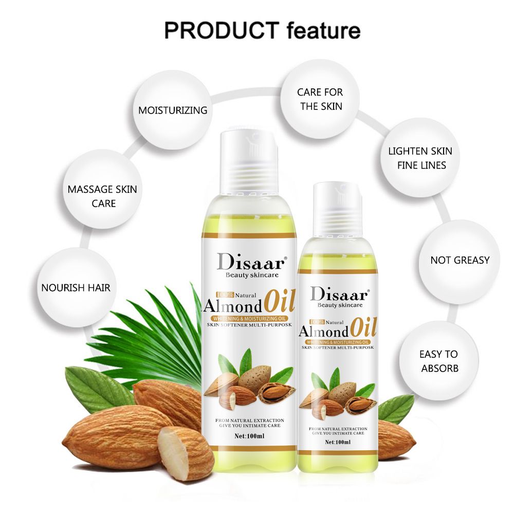 LAIKOU Natural Almond Oil Body Face Massage Essential Oil Moisturizing Whitening Improve sleep Relaxation Oil Control Skin Care
