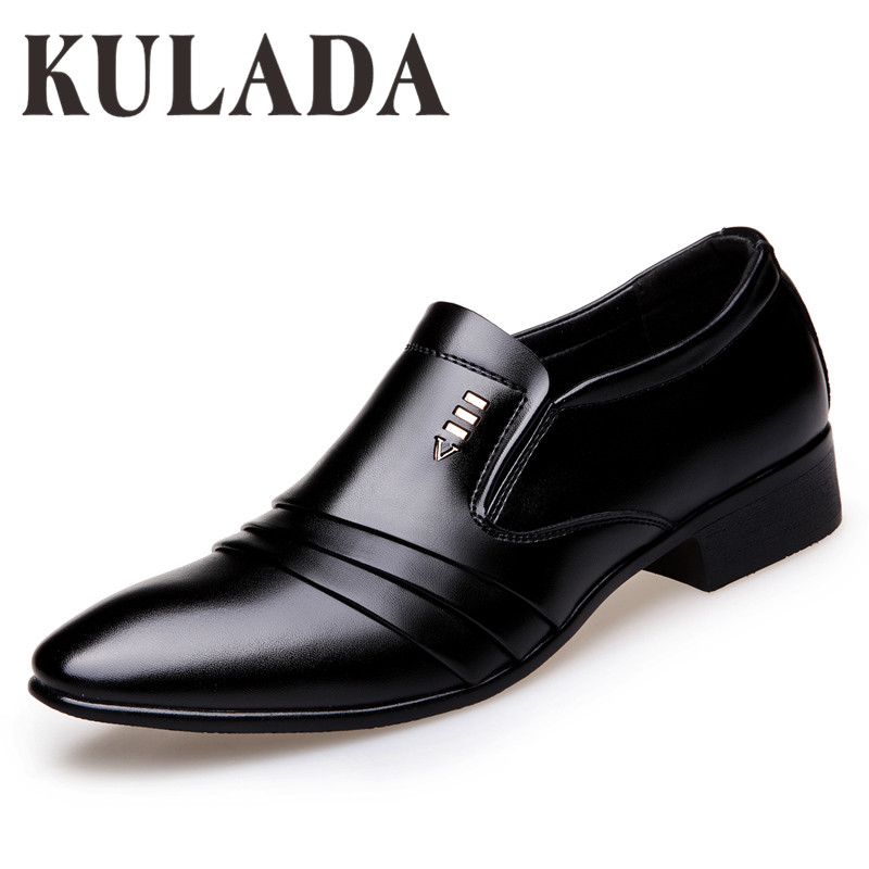 KULADA New Men Formal Shoes Business Classic PU Leather Comfortable Shoes Men Oxford Luxury Brand Formal Shoes Man Dress Shoes