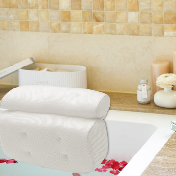 3D Soft Spa Bath Mesh Pillow Bathroom With Suction Cup Spa Bathtub Pillow Deep Spongy Cushion Relaxing Massage Pillow Tool