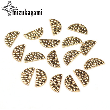 15*7MM 20pcs/lot Retro Half Round Gold Zinc Alloy Connectors Charms For DIY Necklace Earrings Connectors Accessories