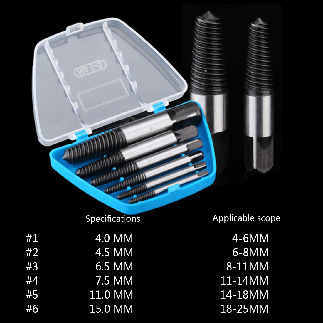 Screw Extractor Broken Bolt Remover Drill Guide Bits Set Drill Bits Easy Out Remover With Case 5pcs/6pcs