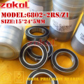 ZOKOL 6802 RS Z1 bearing 6802 ZZ 2RS Z1 6802ZZ/Z1 Deep Groove 6802RS ball bearing 15*24*5mm