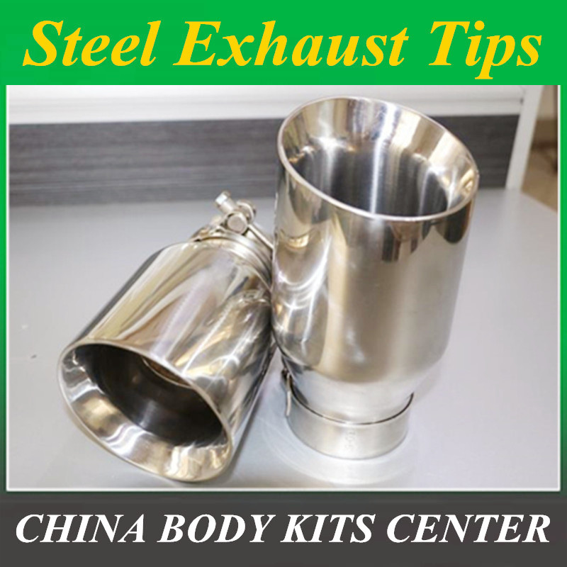 Free Shipping: Newest Style stainless steel universal exhaust system end pipe+car exhaust tip 1 piece