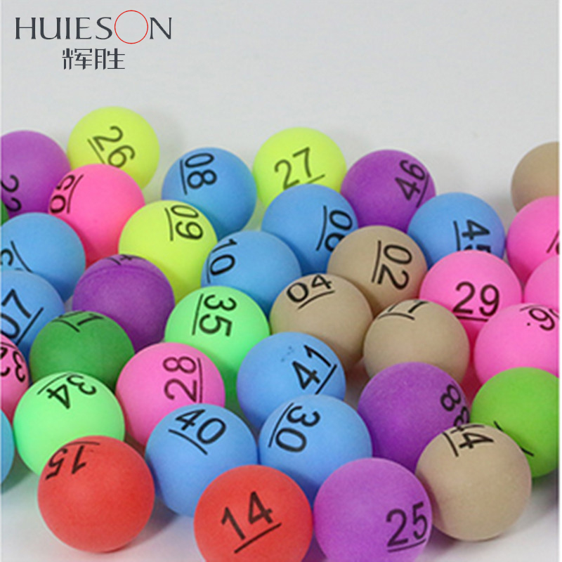 Huieson 50Pcs/Pack Colorful Entertainment Ping Pong Balls with Number Table Tennis Ball for Lottery Game Advertisement 2.4g