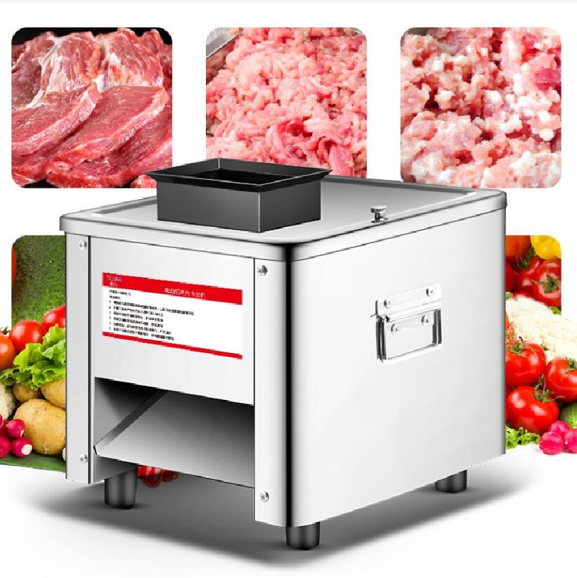 2020 Commercial Meat Slicer Stainless Steel Fully Automatic 850W Shred Slicer Dicing Machine Electric Vegetable Cutter Grinder