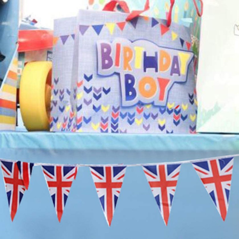 Fashion Fabric Bunting Pennant Flags UK US National Flag Banner Garland Personality Birthday Party Decoration Accessories