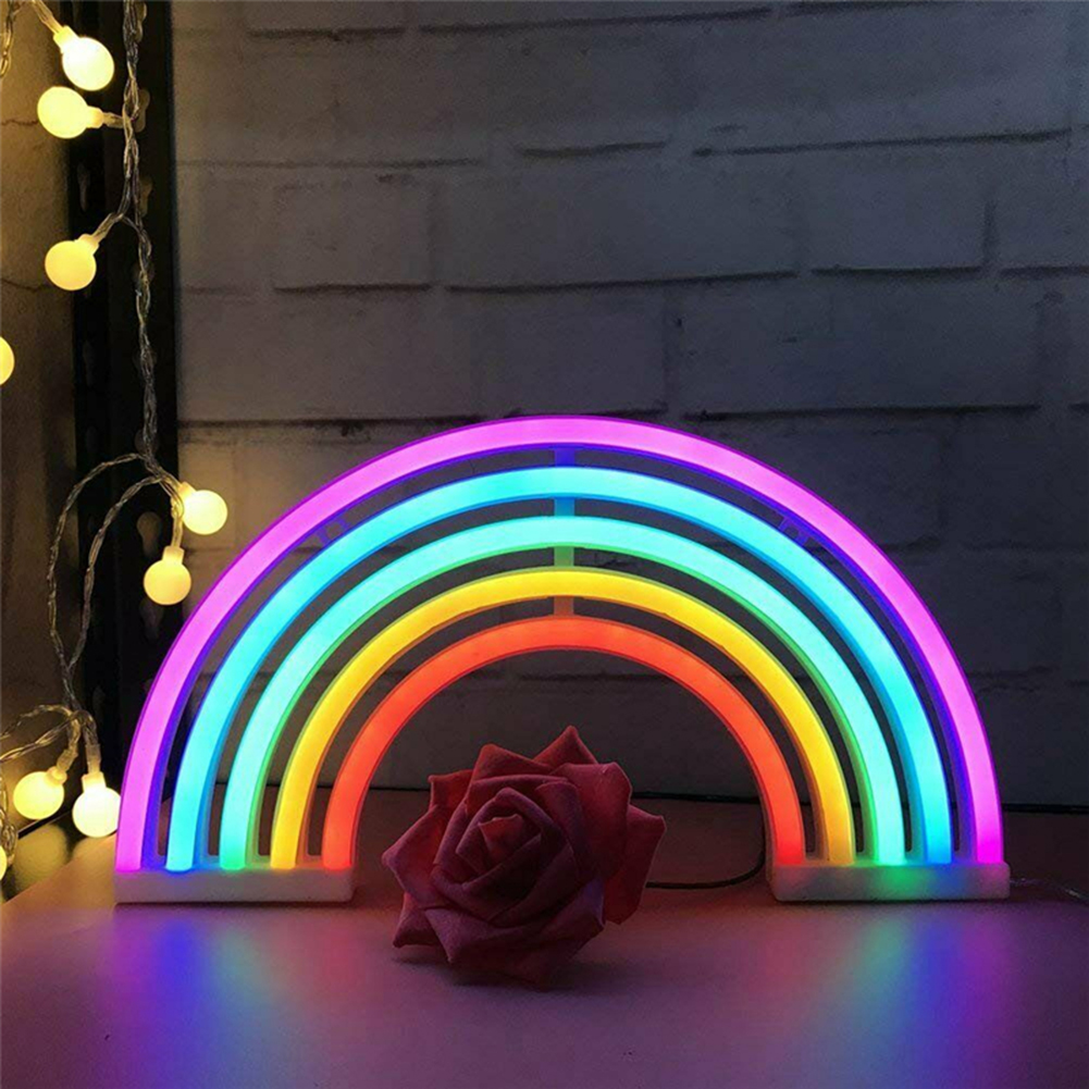 LED Neon Sign Night Light Rainbow Home Wedding Party Decoration Dorm Neon Lamp Festival Wall Neon Bulb Tube Ornaments Xmas Gifts