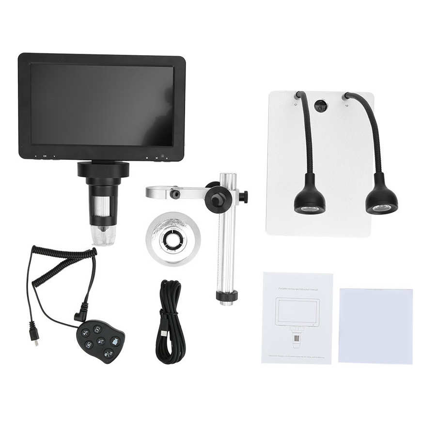 DM9 7in 8LED Magnifier Electronic Auto 1200x 12MP 5M 10M 8M Industrial Microscope 1080P HD LCD Digital Screen Supporting 2G+IR