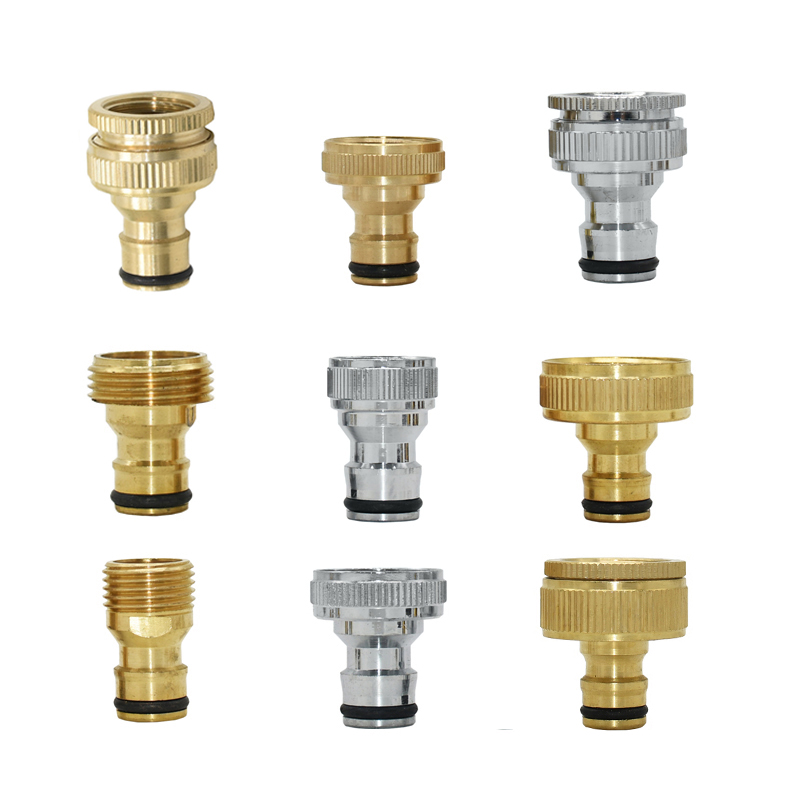 1/2" 3/4" 1" Thread Brass Quick Connector Garden Watering Adapter Drip Irrigation Copper Hose Quick Connector Fittings 1 Pcs