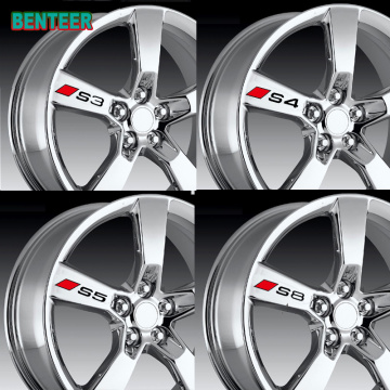 4pcs Car Rim Sticker For Audi S3 S4 S5 S6 S7 S8 SQ3 SQ5