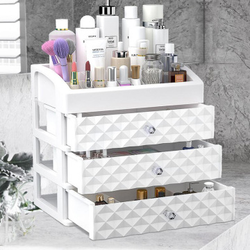 3-Layer Drawer Cosmetic Storage Box Dresser Skin Care Product Finishing Box Jewelry Storage Box Lipstick Rack Cosmetic Box