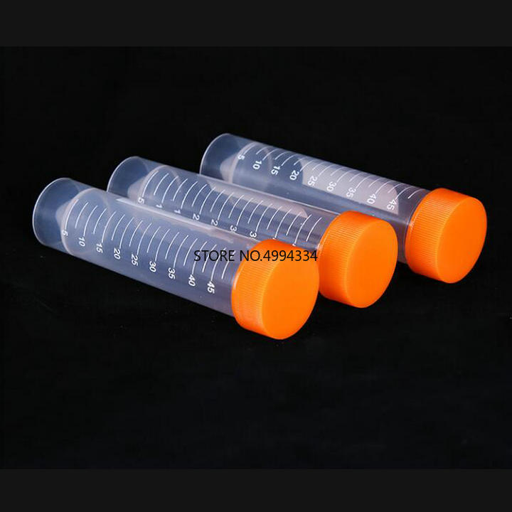 100Pcs 50ml Flat Bottom Centrifuge Tubes with Screw Caps