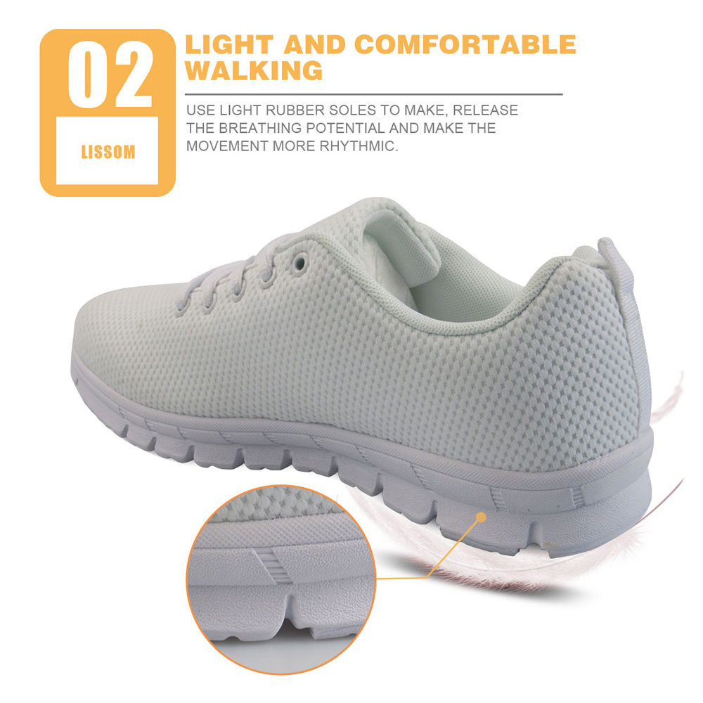INSTANTARTS Spring Women Sneakers Female Lady Flats Shoes Cartoon Cook /Chef 3D Print Lacing Walking Shoes Mesh Zapatos De Mujer