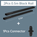 2pcs 0.5m Black Rail